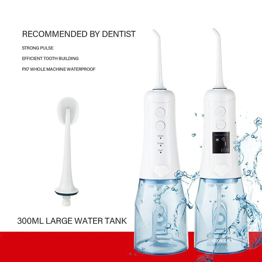 

3 Modes Portable Water Dental Flosser USB Rechargeable 300ml Irrigator Dental Teeth Cleaner