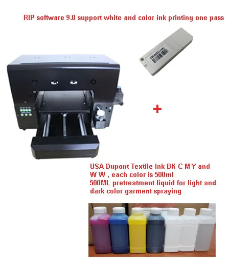 Экономичный A3 Размер DTG одежды футболка планшетный принтер - Цвет: Printer with Ink