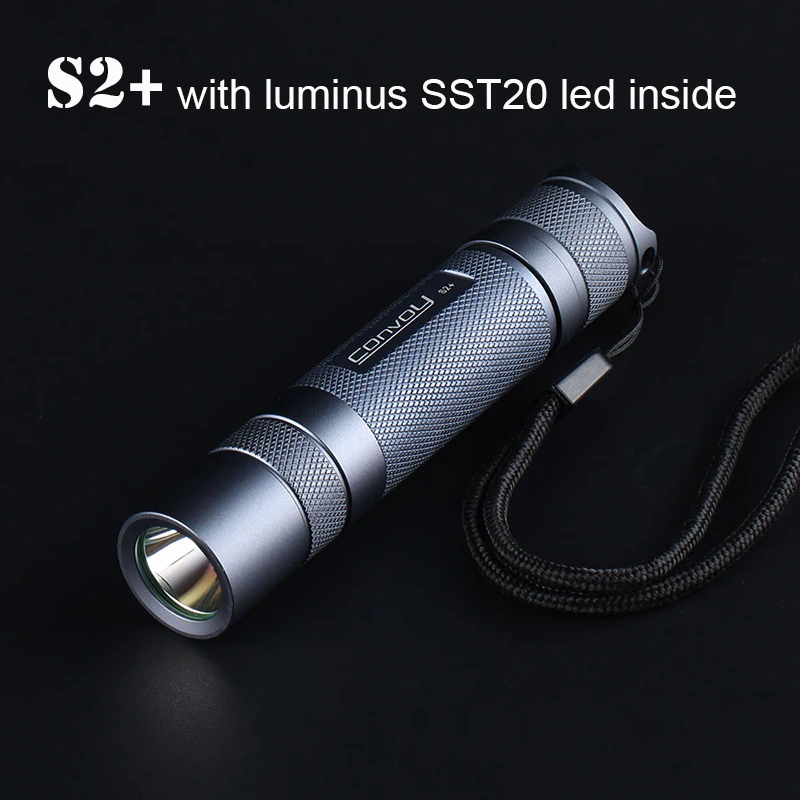 Flashlight Convoy S2+ with Luminus SST20 Led inside Linterna 18650 Lanterna Torch Flash Light Camping Lantern Latarka Zaklamp