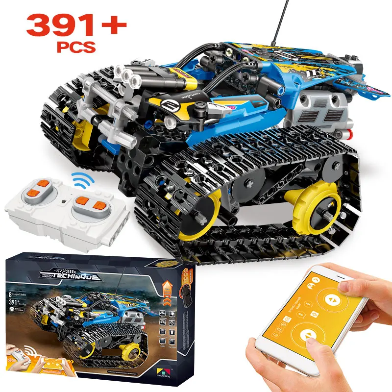 

391pcs Creator APP Remote Control Car Bricks Legoingly Technic RC Tracked Racer Model Building Blocks Toys For Children Gift
