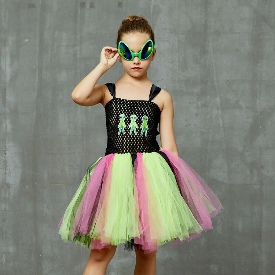 Alien Space Inspired Girl Tutu Costume Dress Holiday Pageant Birthday Halloween Girls Dress Party Princess Kids Fancy Clothes (4)