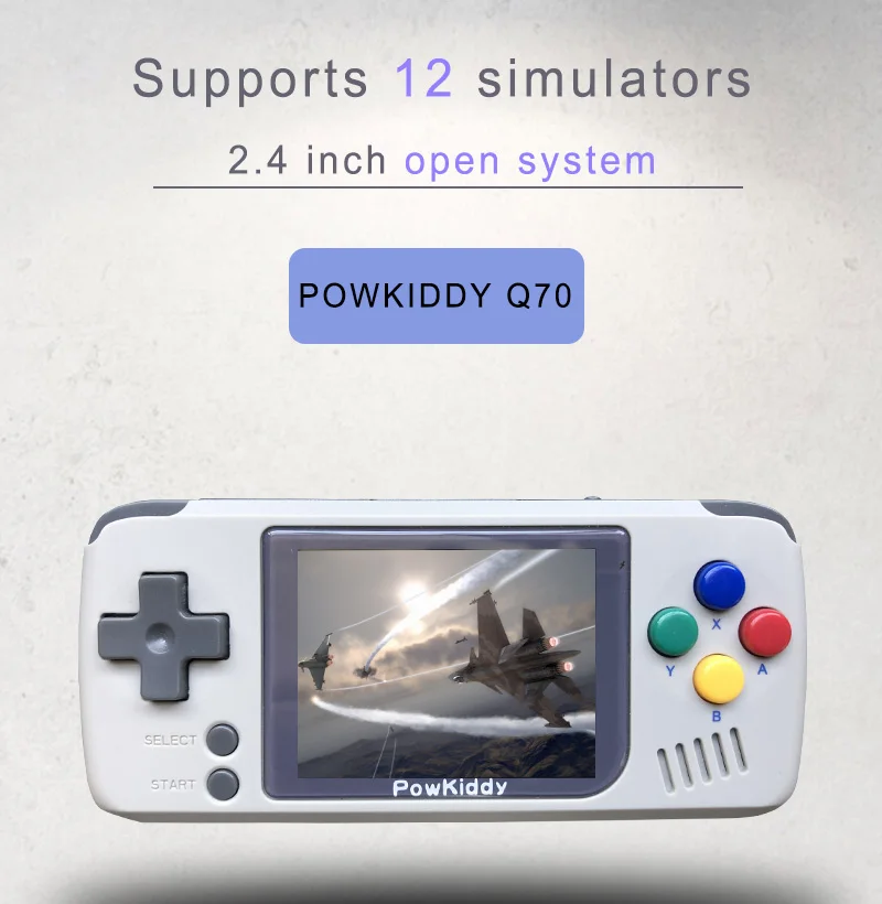 Powkiddy Q70 открытая система видео игровая консоль Ретро ручной, 2,4 дюймовый экран портативный детский игровой плеер с картой памяти 32 Гб