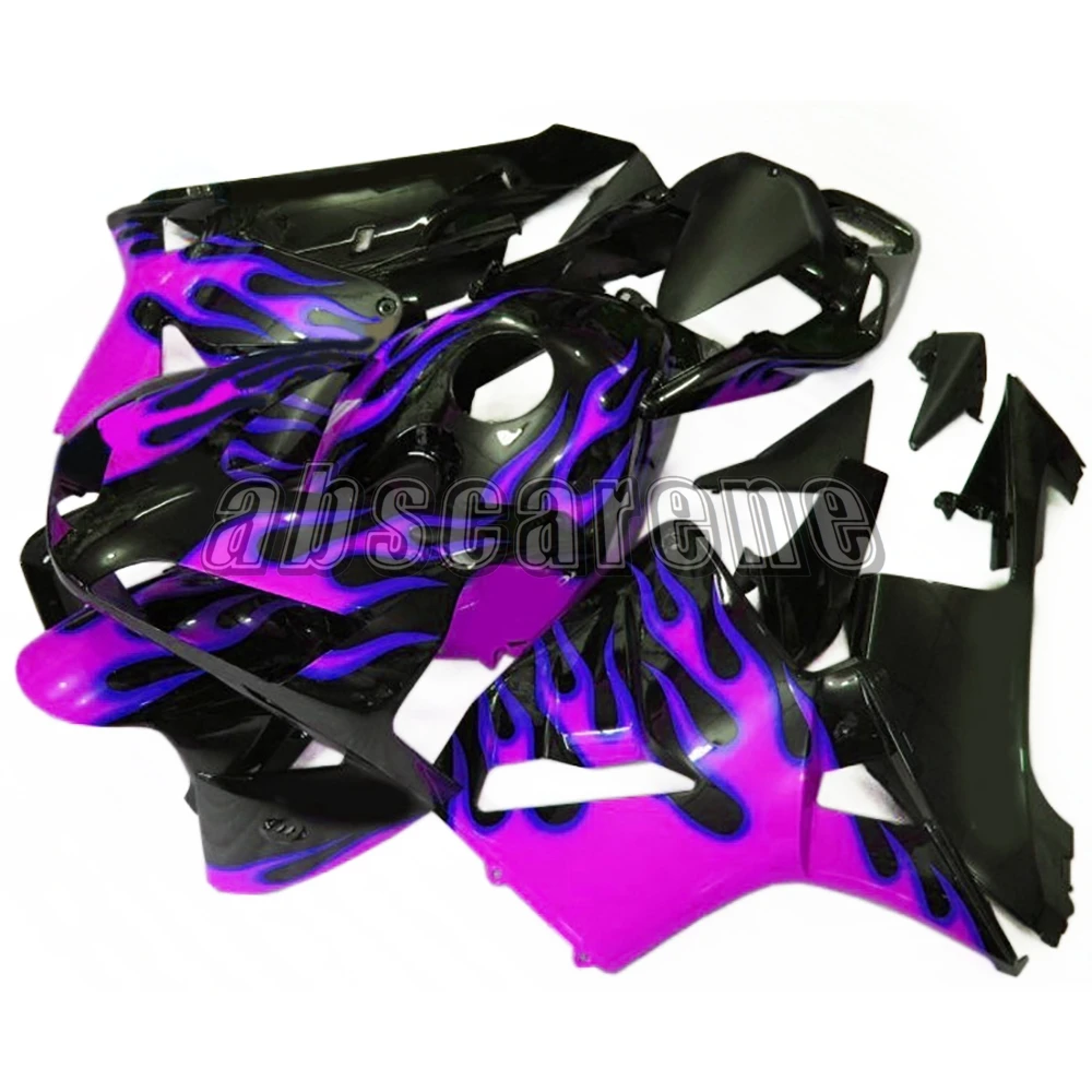 Инъекции Полный обтекатели для Honda CBR600RR 2003 2004 CBR 600 RR 03 04 ABS Пластик мотоциклетный кузов черный с пурпурным пламя