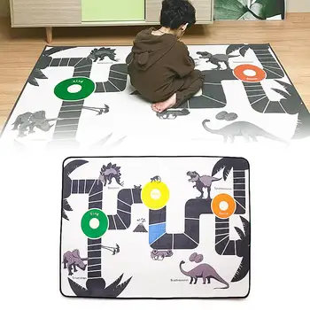 

Cartoon Dinosaur Children INS Square Carpet Game Mat Baby Crawling Mat Non-slip Swivel Cushion Dinosaur Traffic Game Mat