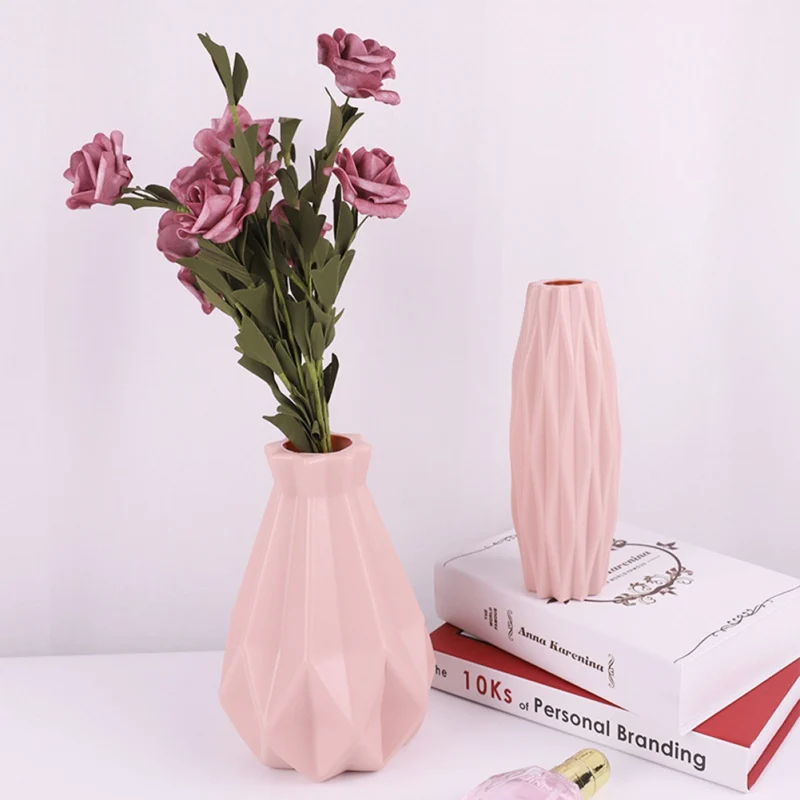 Горячая скандинавском стиле оригами пластиковая ваза имитация керамического цветочного горшка мини-бутылка Цветочная корзина Цветочная ваза для украшения интерьера