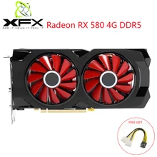 XFX видеокарта AMD GPU Radeon RX 580 4 ГБ DDR5 Видеокарта AMD RX 580 4 Гб 256 бит игровая видеокарта PC Gamer б/у карты AMD