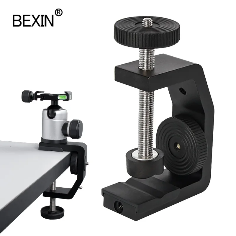 

Multi-function Desktop Universal C Type Screw Mount Clamp Adapter Camera Phone Mounting Clamp With Mini Ball Head 1/4 Screw