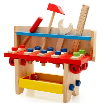 

Wooden Simulation Wood Tool Table Disassembly Nut Combination Toy Early Education Puzzle Infant Children Table Games
