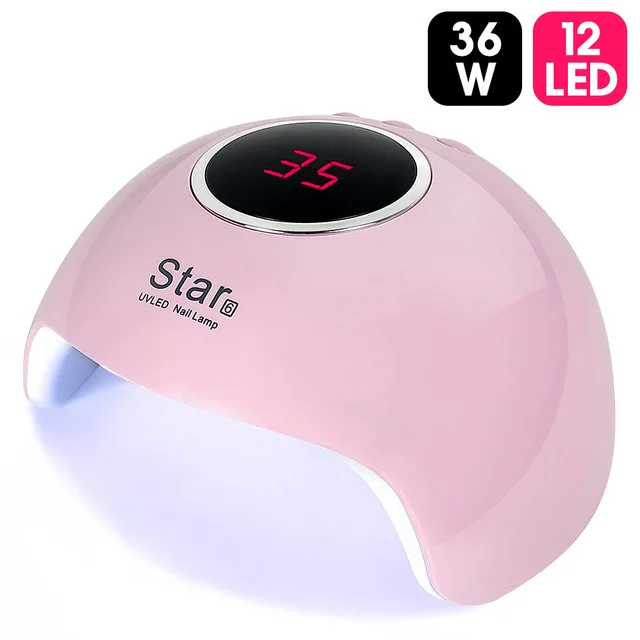 Лампа для ногтей new star 6 светильник для ногтей терапия машина USB машина для ногтей Светодиодная сушилка Индукционная быстросохнущая лампа гелевый инструмент для дизайна ногтей - Цвет: Pink