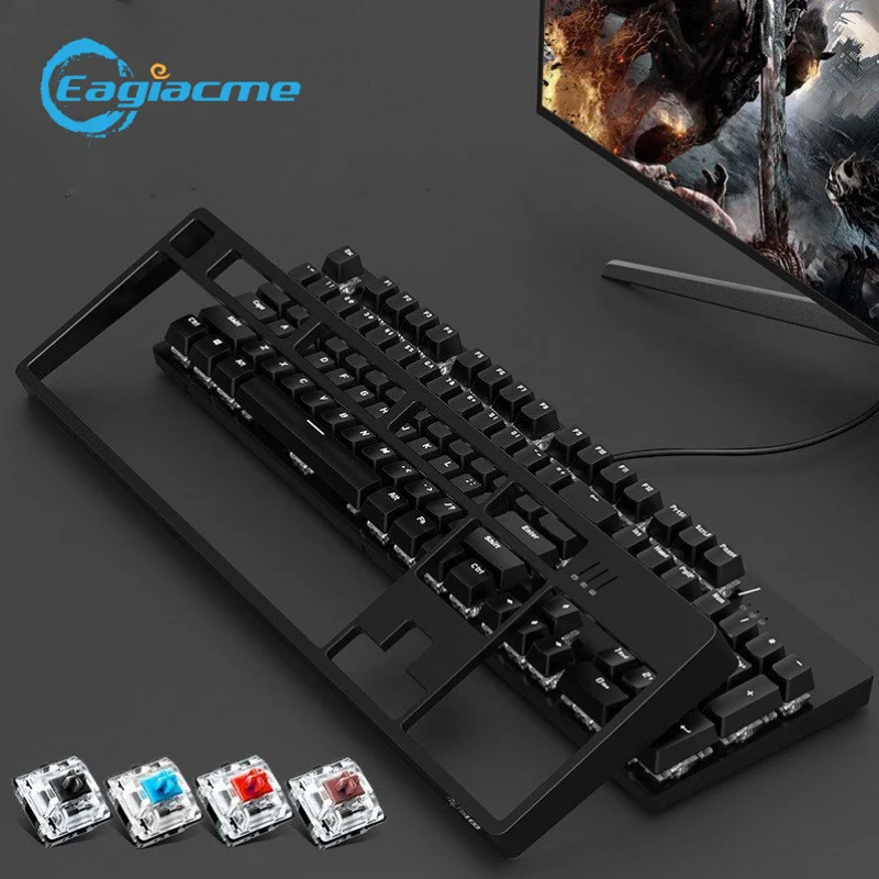 DKM150 Mechanical Gaming Keyboard With Detachable Panel 4 Types Switch Optional USB Wired Gamer Keyboard For PC/Laptop