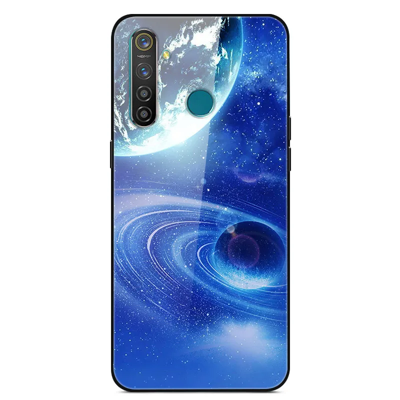 Чехол из закаленного стекла для OPPO Realme 5 Pro, чехол с изображением планеты космоса, чехол со стеклом для OPPO Realme 5 Pro Realme Q, чехол Realme5 Pro - Цвет: 04