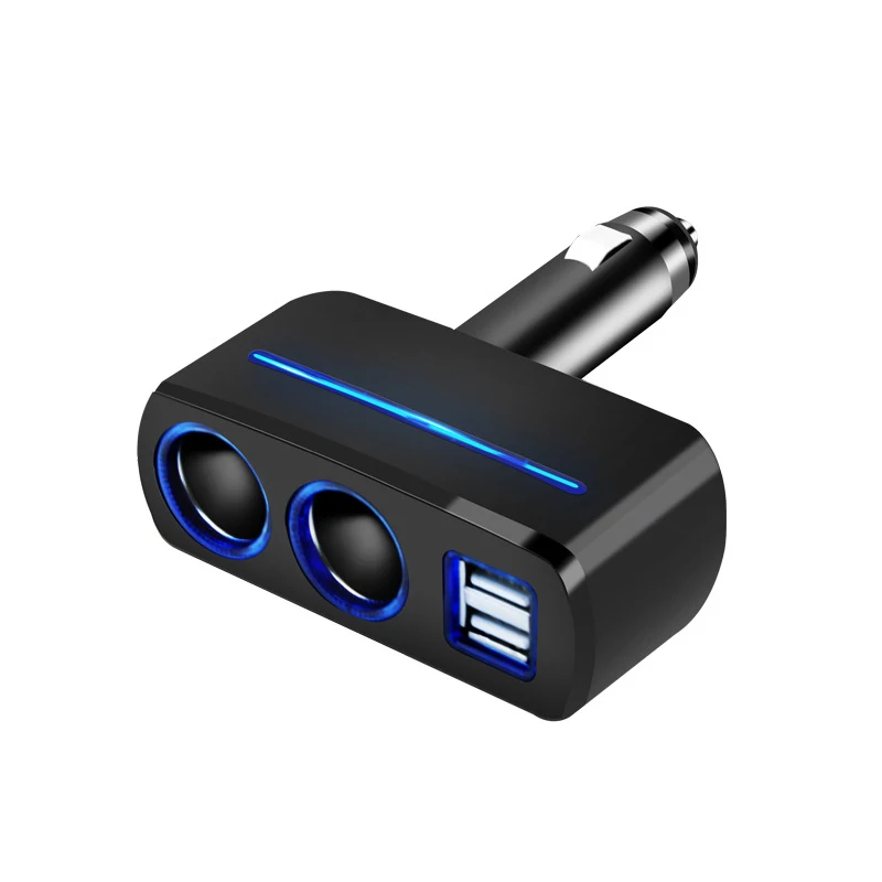 5V 3.1A двойной зарядное устройство USB и адаптер прикуривателя с светодиодный подсветкой быстрое зарядное устройство для iPhone для samsung Unviersal портативный - Название цвета: Черный