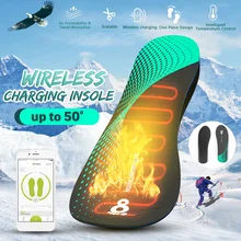 Стельки с электрическим подогревом, Беспроводная зарядка, приложение, контроль, поддержка, дышащие, зимние, тепловые, с подогревом, стелька, стельки для ног, колодки для сапог