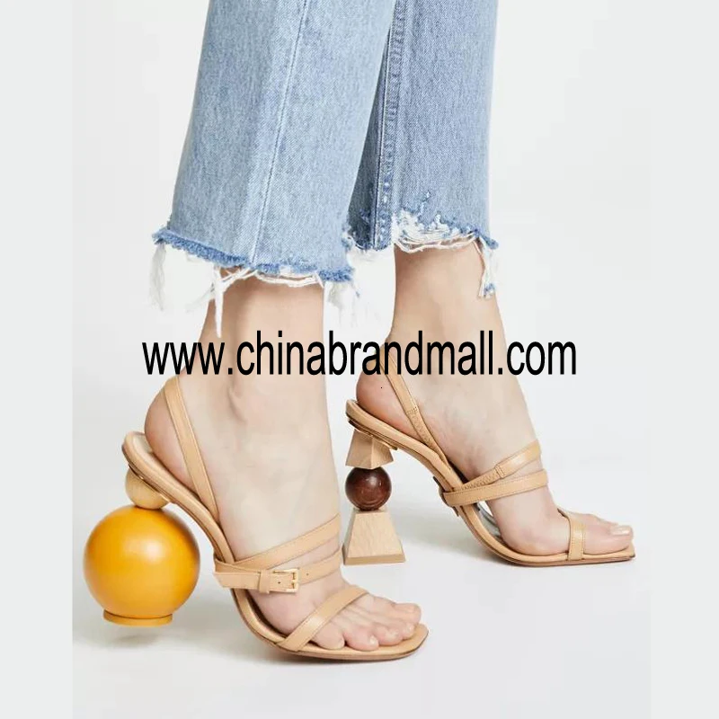 

Runways Woman Genuine Leather Abnormal Strange Style Sandals Designer Summer Runway Female High Heels Lady Sexy Dress Shoes