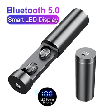 

2020 New TWS 5.0 Bluetooth Earphones Wireless Earphone 8D Bass Stereo In-ear Earbuds Handsfree Headset With Microphone Charging