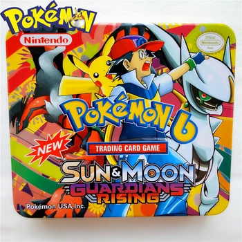 

2020 Hot Sell POKEMON Game Cards TGA Sun Moon Gift Guardians Rising Gx Flash Iron Box English Christmas