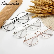 IBOODE многоугольные металлические очки для близоруких женщин и мужчин готовые близорукие очки женские мужские очки для близоруких очки унисекс