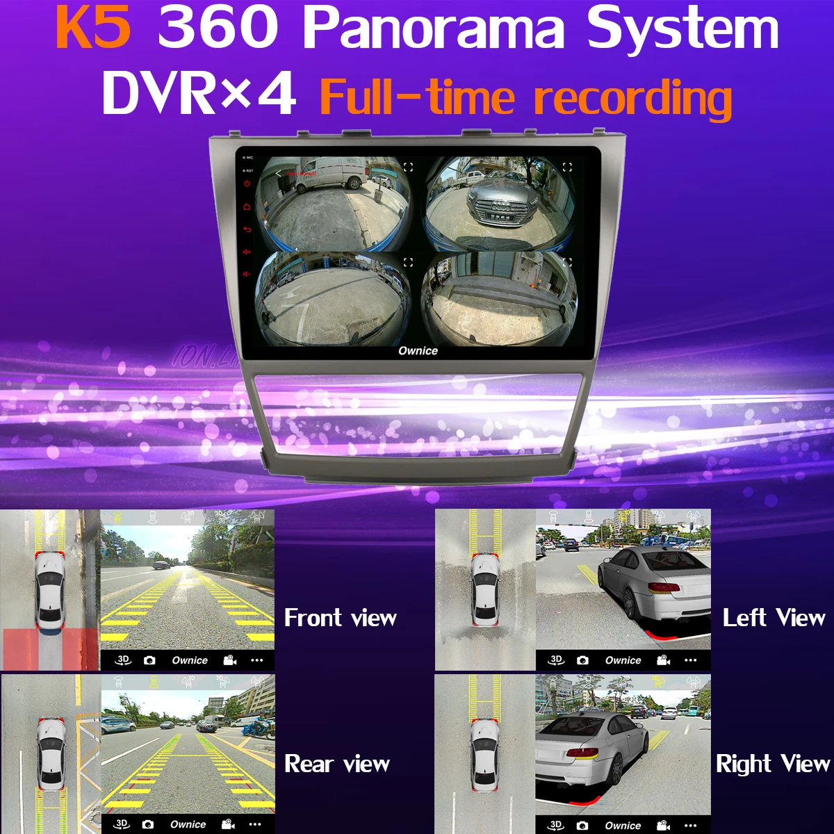 Top 360° Panoramic Android 9.0 4G+64G GPS Navigation Radio CarPlay SPDIF DSP Car Multimedia Player for Toyota Camry 2006-2011/2013 3