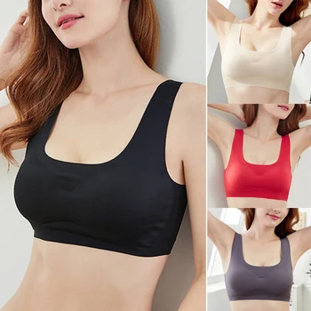 

Women Comfort Full-Support Sport Bra Seamless Sports Bra No Steel Ring Detachable Cup Pad TT@88