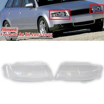

For Audi A4 B6 2002 2003 2004 2005 Car Headlight Head Lamp Lens Cover Clear Replacement Left + Right 2Pcs