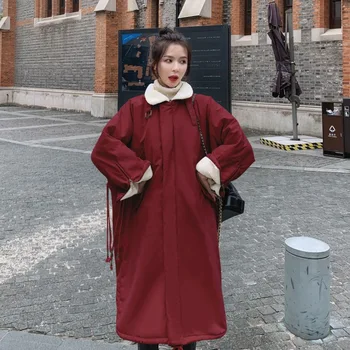 

2019 Winter Long Coat Women Oversized Parka Loose Long Down Parka Jacket Winter Cotton Overcoat Thicken Winter Women Puffer Coat