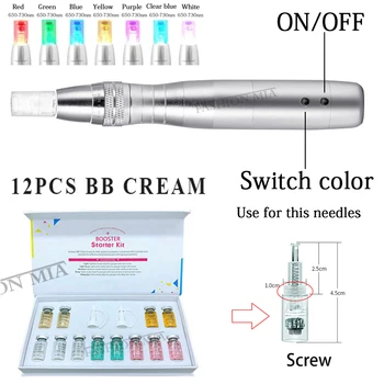 

BB Cream Glow Machine 7 Color Led Light with microneedling cartridges nano Meso White Brightening For Whitening Acne Anti-Aging