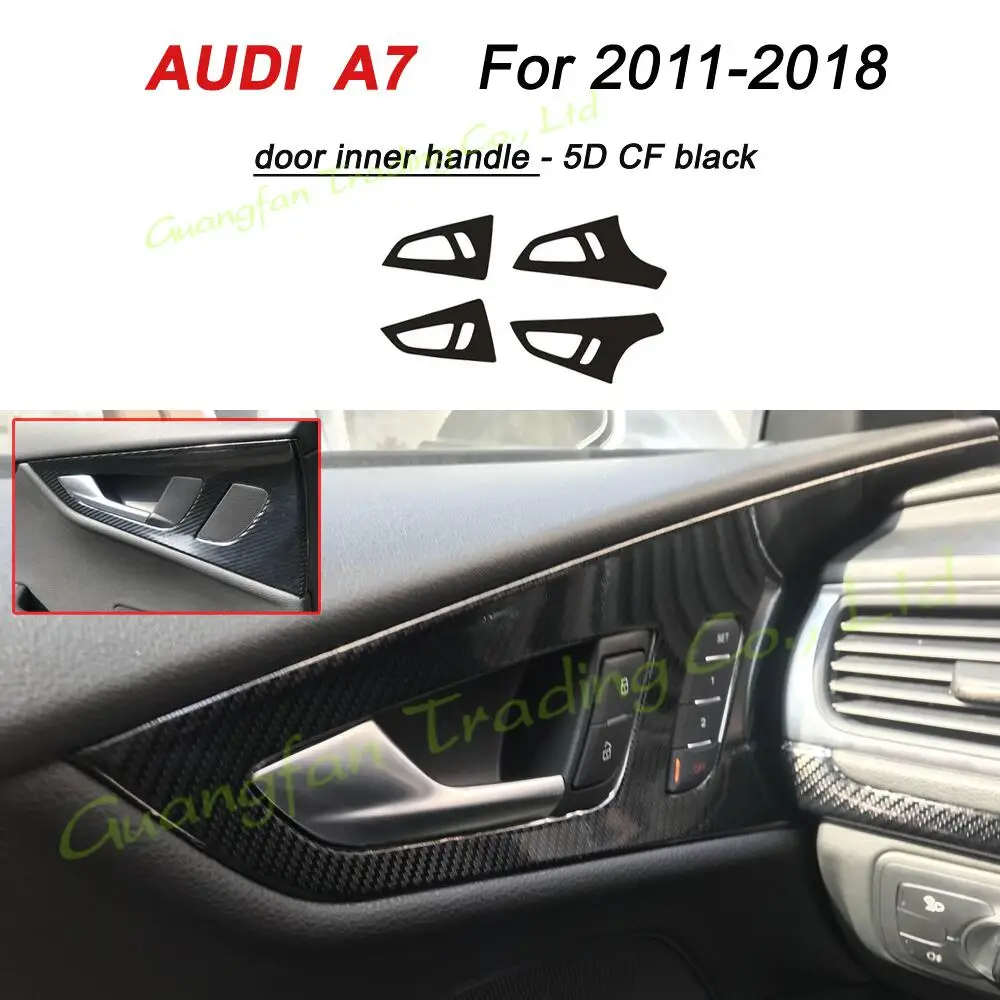 Carbon Fiber Passenger Dashboard Interior Sticker Trim For Audi A6 A7  2012-18