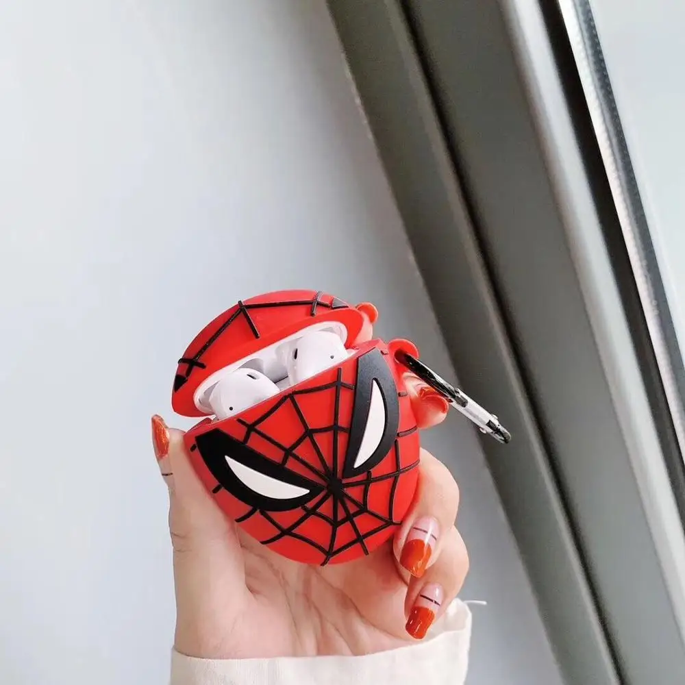 Модный хорошо продаваемый Человек-паук для Apple Airpods 1/2 чехол защитный чехол милый bluetooth наушники чехол Мягкие силиконовые чехлы гарнитура