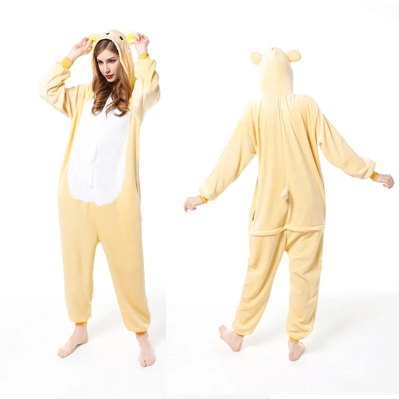 

The new winter 2020 men's Universal Flannel cartoon animal one-piece pyjamas for warm and lovely couples 34