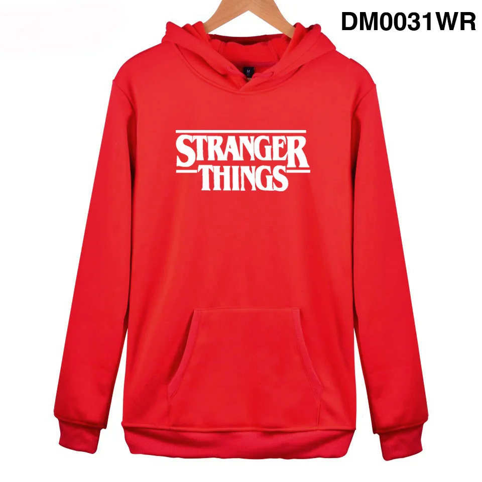 Stranger Things Hoodies Men Women Fashion Casual Print Hoodie Autumn Winter New Streetwear Hip Hop Sweatshirt Male Female Hoodie - Color: Red