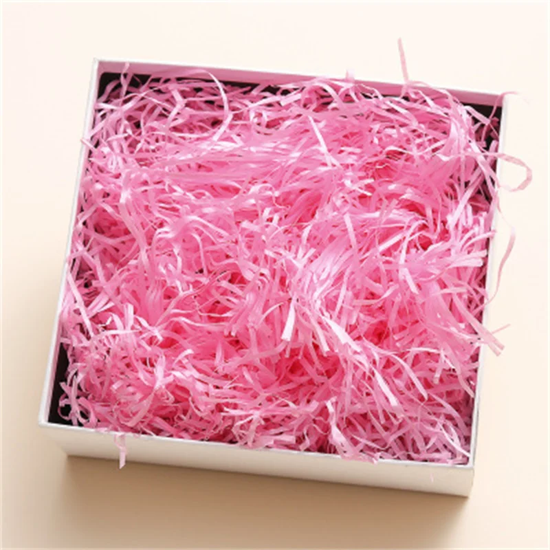 thumbnail image 1 of Caja de regalo de boda con purpurina y rafia de papel para manualidades, 10/20/50/100 g, caja de regalo de seda para Navidad, papel de franela rosa, suministros de decoración, 1 of 5