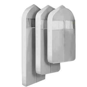 

3Pcs/Set Non-Woven Clothing Dust Covers Suit Bag Clothes Protector Case Home Storage Bag Pouch Case Organizer Wardrobe Hanging C