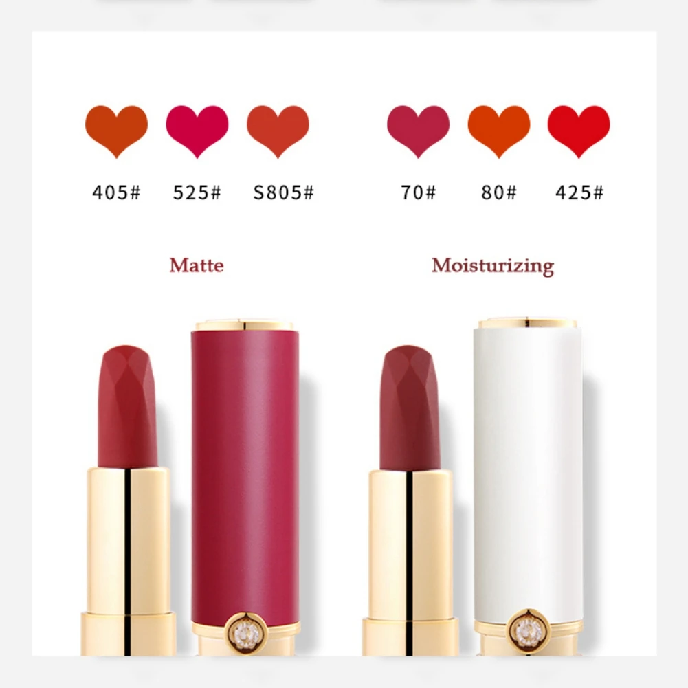 Matte Lipstick Long Lasting Non-stick Cup Waterproof Easy To Color Velvet Lipstick Cosmetic Maquiagem Mujer