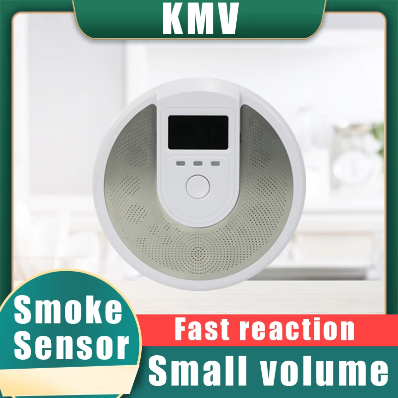 2 in 1 Wireless LCD Display Carbon Monoxide &amp Smoke Combo Detector LED Light Flashing Battery Operated CO Alarm | Безопасность и