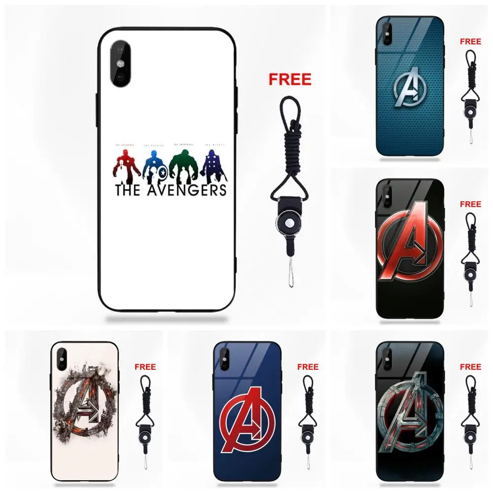 Американский комиксы Marvel Мстители логотип для Galaxy S8 S9 Plus для Redmi 5 Note 5A 6 huawei Honor 7X P20 Lite mate 10 Pro стеклянный чехол