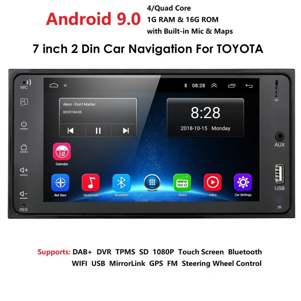 Android 9.0 4 Core 2Din Car MultiMedia Player for Corolla E120 Toyota RAV4 HIACE Rush Crown Allion Auris Hiace Celica Highlander