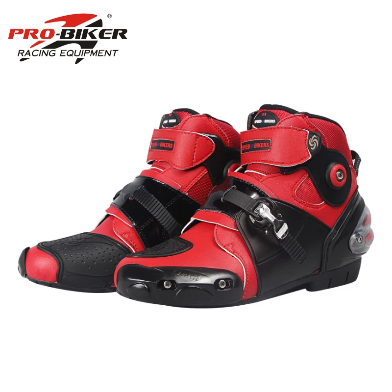 Ботинки в байкерском стиле; высокие гоночные ботинки; кожаная обувь для мотокросса и мотокросса - Цвет: 2