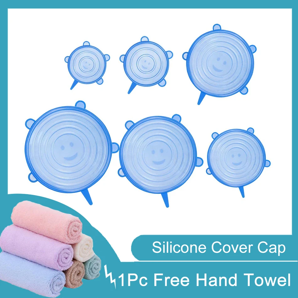 

Kitchen Accessories Food Storage Silicone Cover Cap Reusable Stretch Lids Universal Silicone Lids For Cookware Bowl 3 Pcs/Set