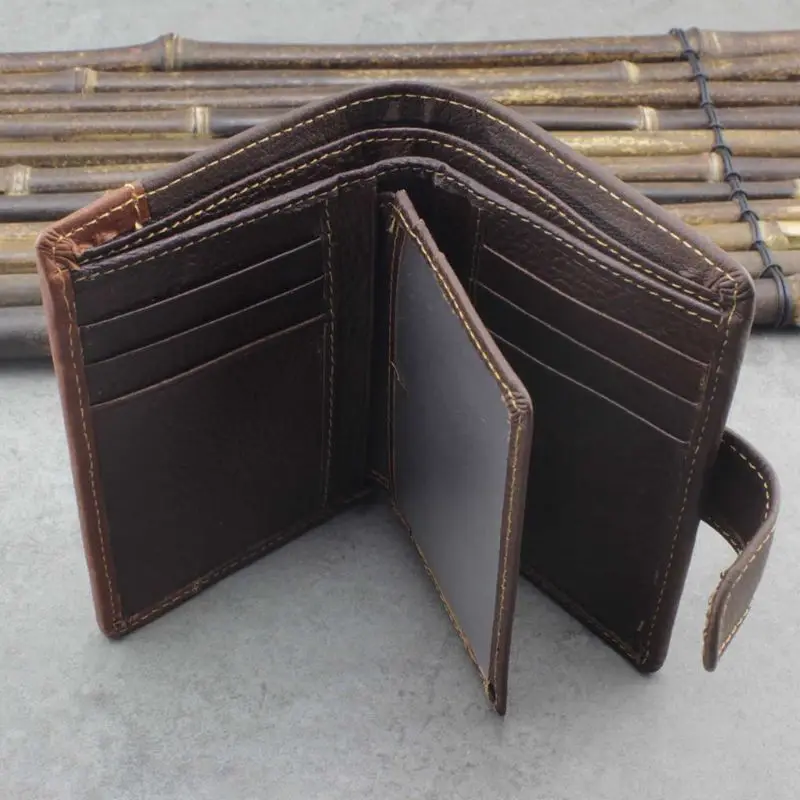 Мужской деловой кошелек из натуральной кожи с рисунком волка, карманный кредитный держатель для карт, двойной клатч