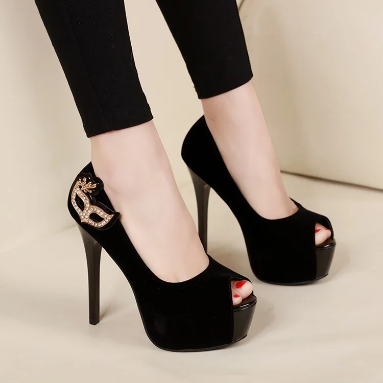 

2017 Spring And Summer New Style Western Style Trend Ultra-High Heel Shoes Thin Heeled Shoes Waterproof Platform Fish Mouth WOME