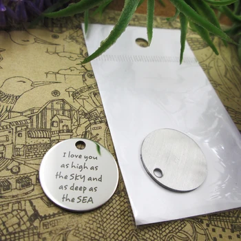 

20pcs--"I love you as high as the sky and as..."stainless steel charms 5 styles for choosing DIY Charms for necklace bracelets