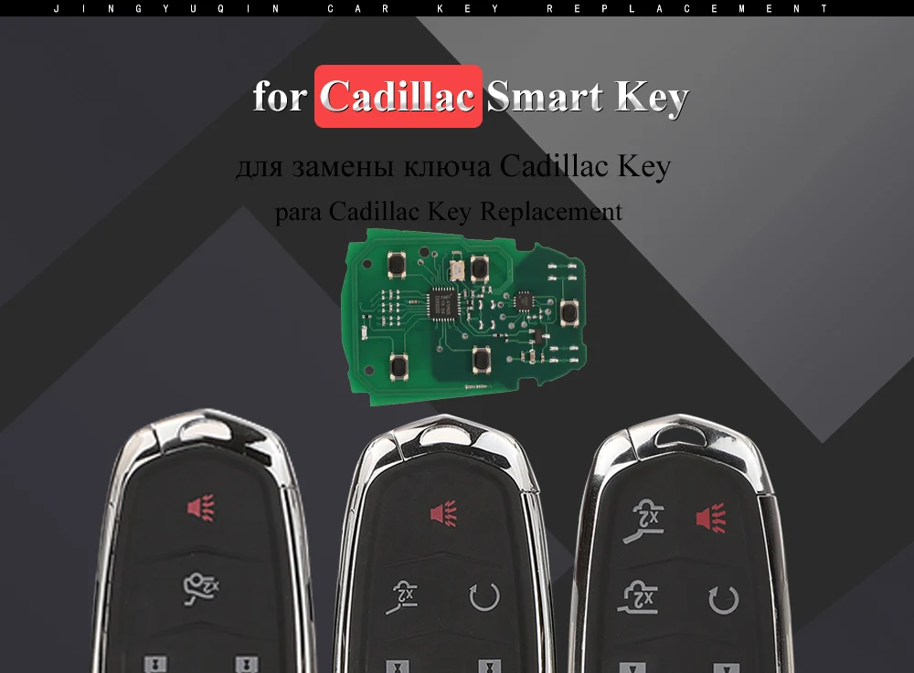 Keyforkess 4/5/6 pulsante Smart Remote Key Fob per Cadillac ESCALADE /ESCALADE ESV 2015-2019 XTS CTS CT6 ATS HYQ2EB HYQ2AB 9 Keyforkess 4/5/6 pulsante Smart Remote Key Fob per Cadillac ESCALADE /ESCALADE ESV 2015-2019 XTS CTS CT6 ATS HYQ2EB HYQ2AB - H3b4585f514224bb5b9e8dab03f0b8735d