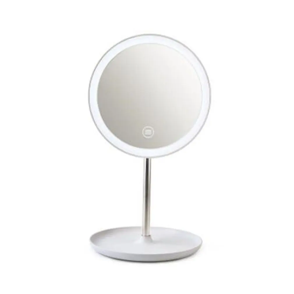 Практичная Мода Led заполняющее зеркало для макияжа с лампой с подсветкой круглый USB туалетный маленький зеркальный Рабочий стол одно зеркало - Цвет: 01