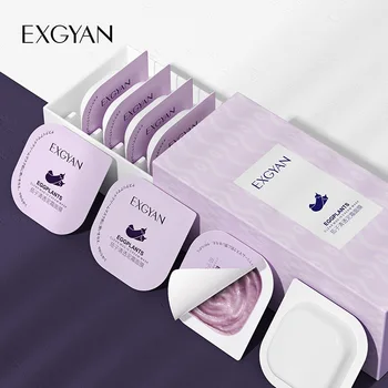 

8pcs/set Eggplant Extract Mud Facial Mask Oil Control Moisturizing Acne Blackhead Deep Cleaning Mask For Eensitive Face TSLM1