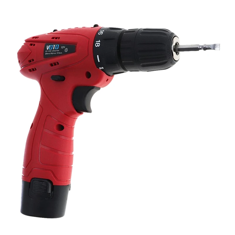 

VOTO AC 100 - 240V Cordless 12V Electric Screwdriver With 2 Lithium Batteries And Plastic Case For Handling Screws/Punching EU