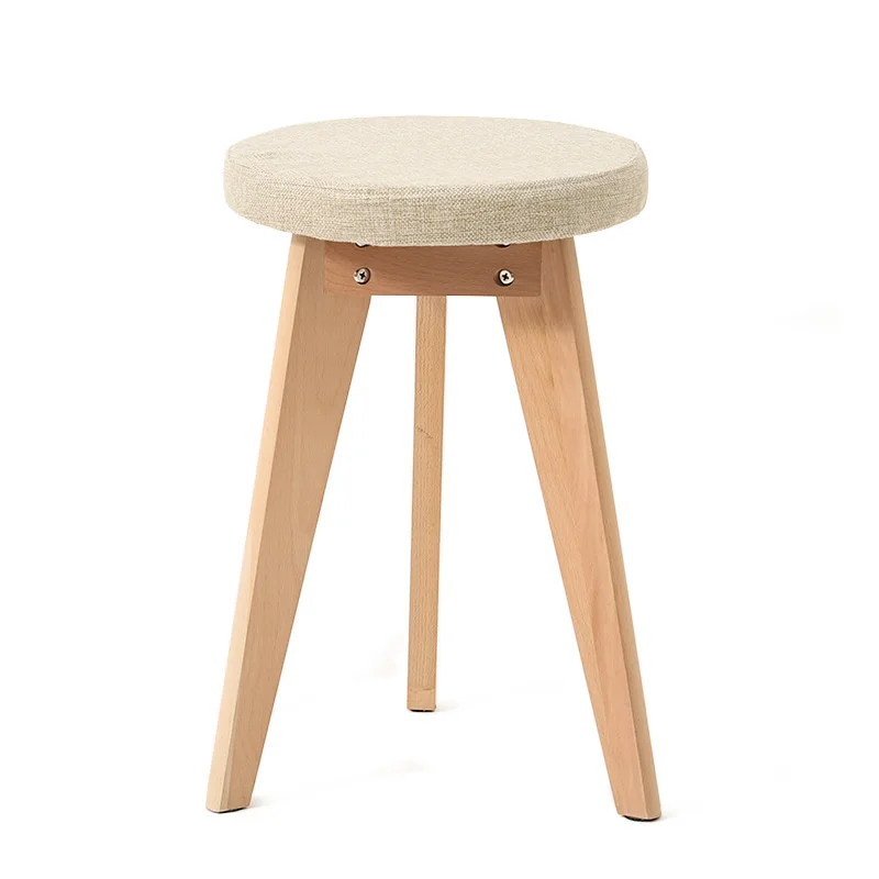

Nordic wood stool creative high makeup stool living room home small square stool dining stool home restaurant bench
