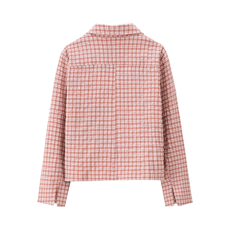 

Mj74 Retro Plaid ~ Double Breasted Split Cuff Playful Cute Thin Small Suit Jacket Women's