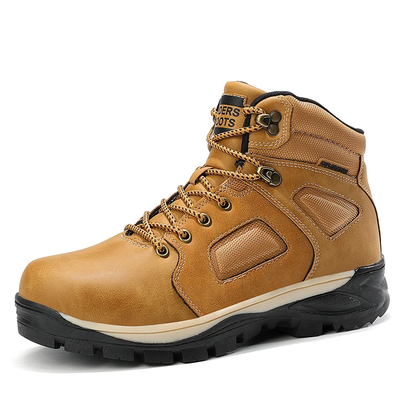

MASTGOU 39-45 Autumn Winter Men Ankle Boots Fashion lace up Martin botas Waterproof Warm Male Shoes
