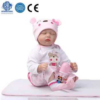 

22" Mini Cute Simulation Baby Toy in Hippo Pattern Clothes Pink