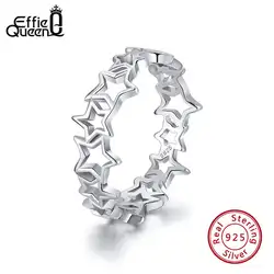 Rinntin 925 пробы серебро полые секрет звезд палец кольцо для женщин Корейский обручальные обручение ювелирные изделия опт SR103